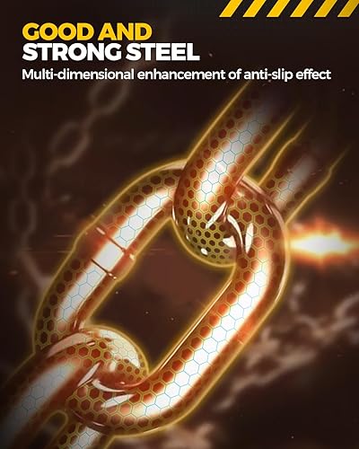 Miniatura 21 de KYX Cadenas de neumáticos para automóvil/SUV/camionetas, cadenas universales ajustables de nieve de emergencia para neumáticos, 8.7-11.1 pulgadas, 8