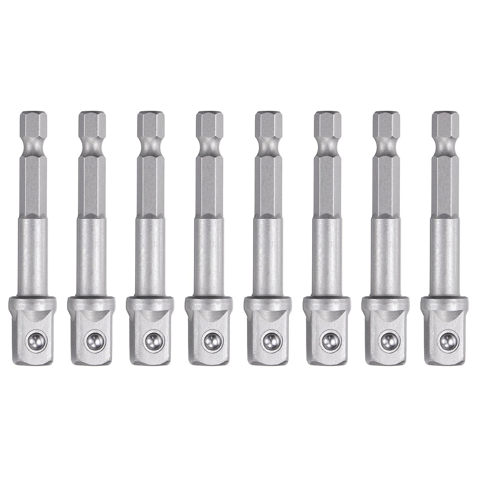 sourcing map 8 Pcs Impact Socket Adapter 3/8" Drive 1/4" Hex Shank 2.5" L