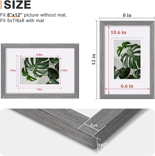 Vista 512 de Egofine Portarretratos de 9 x 12 pulgadas hecho de madera maciza con plexiglás, fotos de 5 x 7/6 x 8 con paspartú o de 9 x 12 pulgadas sin paspartú