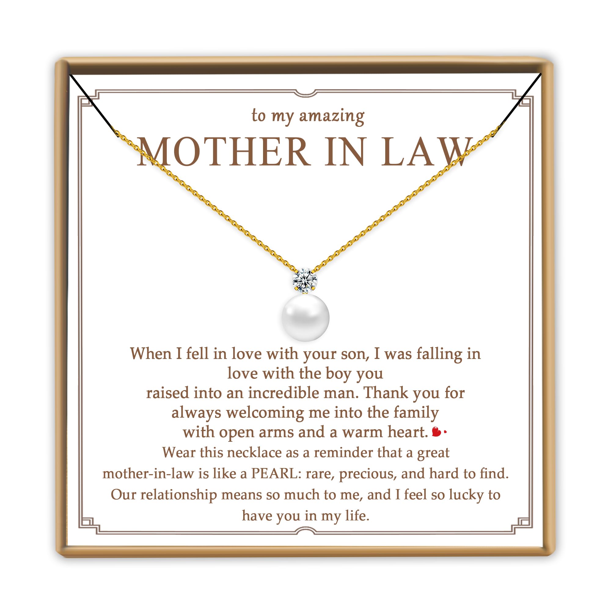 PEALICIOUS Mothers Day Gifts for Mom, Pearl Necklace as Women Birthday Gifts with Sparkly Cubic Zirconia, Mother in Law Gifts from Bride, Bonus Mom Gifts from Daughter as Wedding Anniversary Jewelry