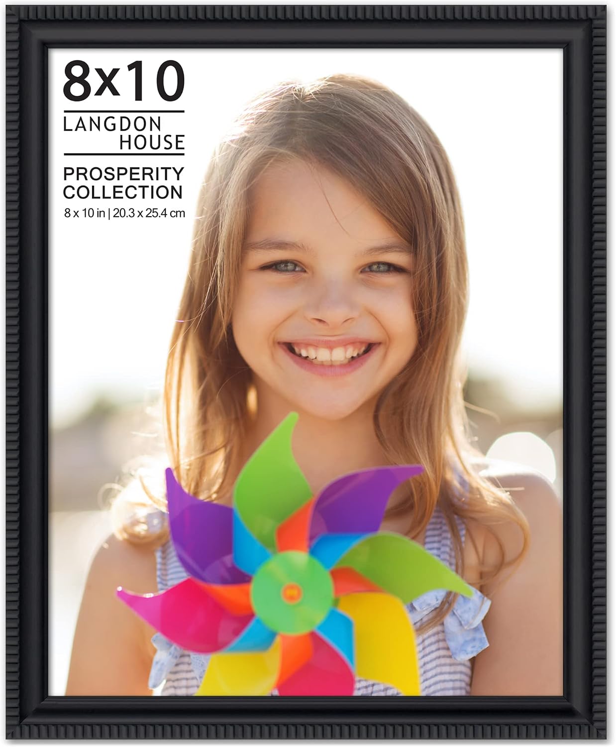 Langdon House 8x10 Black Picture Frame, Contemporary Frame, Wall Mount or Table Top, Prosperity Collection