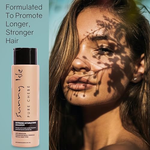 Miniatura 6 de Sunny Isle Pure Chebe Extreme - Champú hidratante de 12 onzas, fórmula antirotura y reversión de daños, infundido con polvo puro de Chebe y aceite
