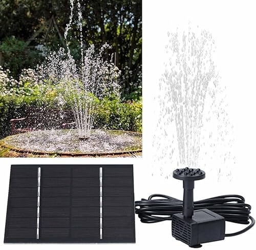 Miniatura 8 de Kit de bomba de agua solar, bomba de fuente de agua con 4 boquillas, fuente de agua para exteriores para baño de pájaros, estanques, jardín y pecera