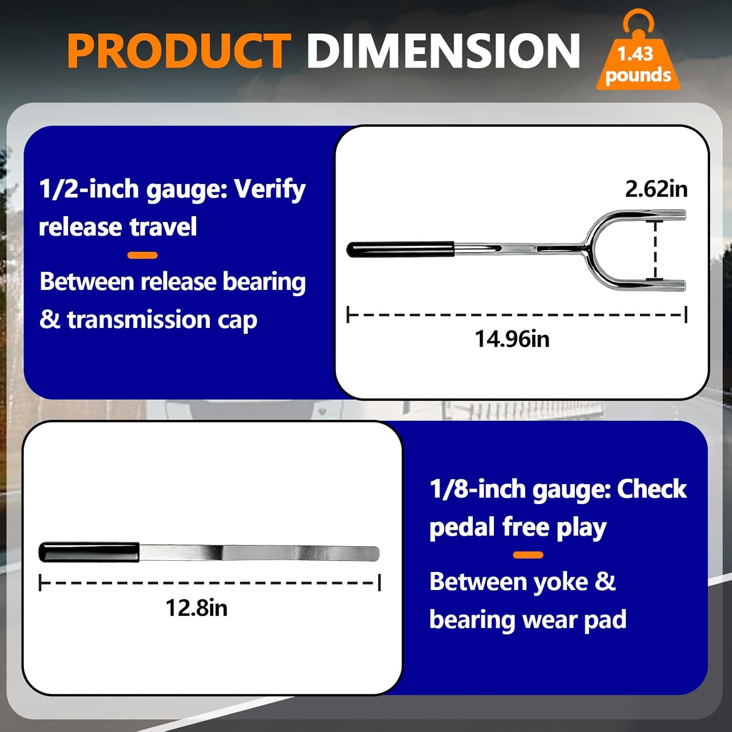 5035 Clutch Adjustment Gauge Set for Heavy-Duty Pull-Type Clutches on Semi Trucks & Heavy Equipment | Accurate Measuring and Adjusting Tool