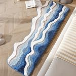 Ankah Mat de bain Ocean Design, avec une scène de plage, l'eau est bleue, le nuage est blanc, antidérapant, lavable en machine, facile à nettoyer pour la rouille de salle de bains,19.68 x 31.49 pouces (spray)