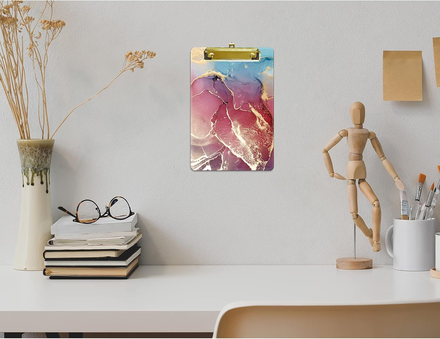 Hongri 小型プラスチッククリップボード、ファッションデザイン A5メモクリップボード 学生、子供、女性、オフィス、自宅、目立た