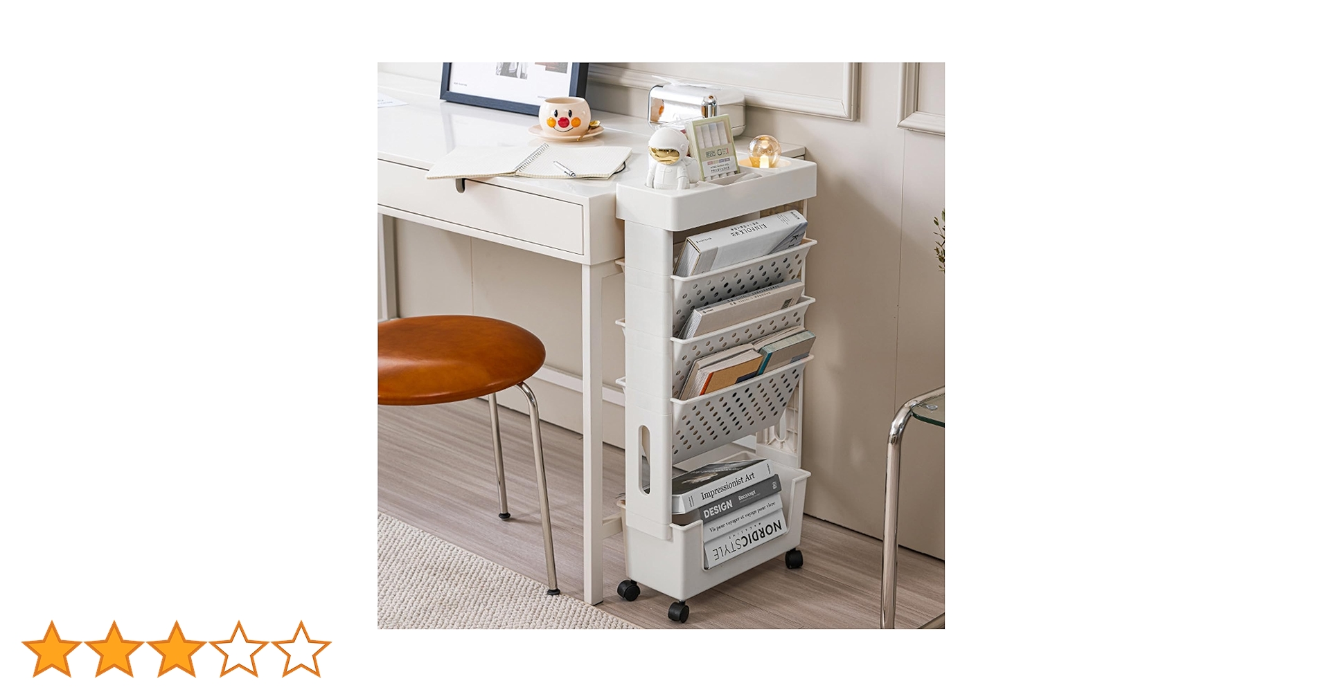 Amazon.co.jp: 本棚 5段 キャスター付き 書類収納 書類棚