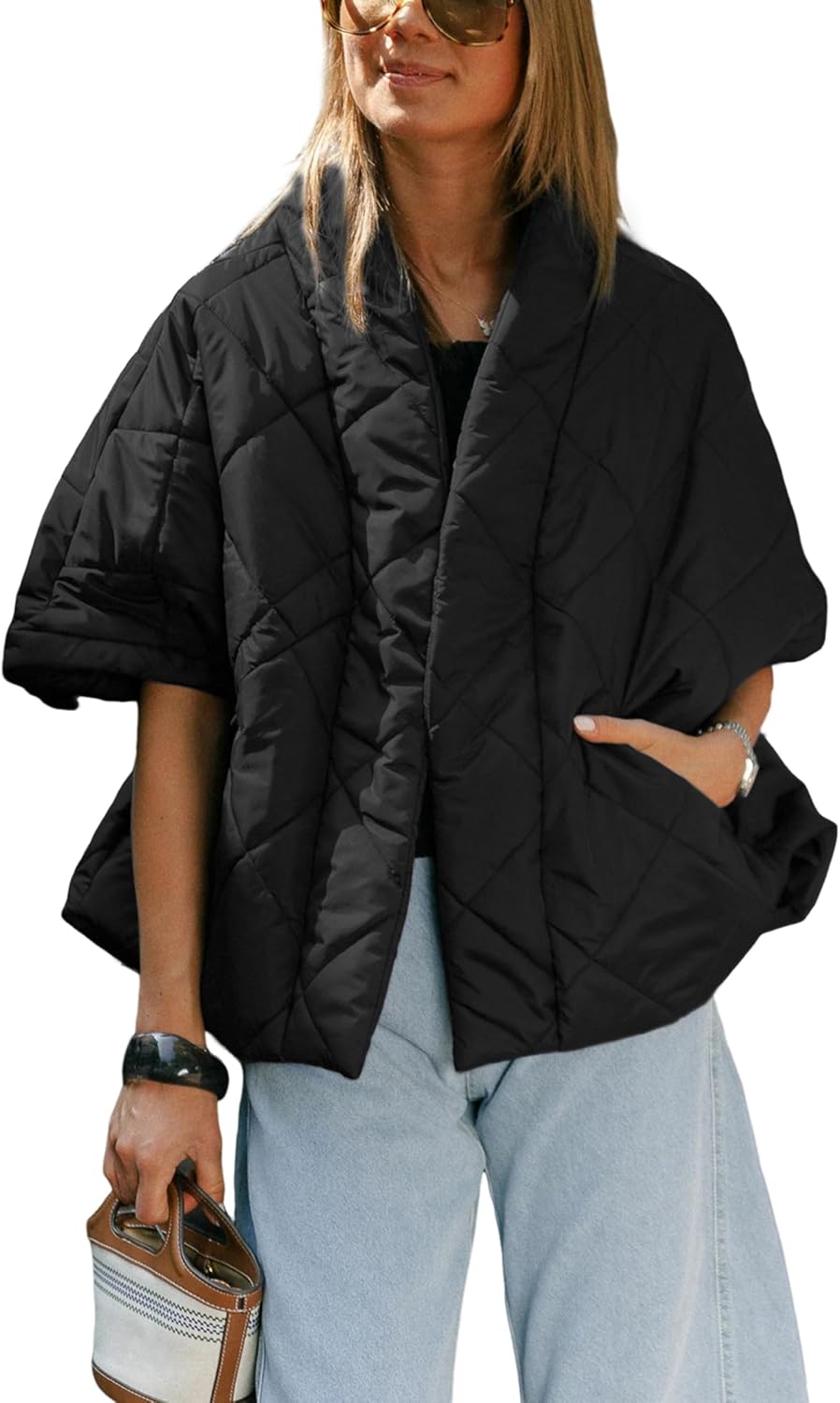 Lianlive Women Puffer Vests Casual Lightweight Oversized Padded Jacket Coat Warm Quilted Vest Outerwear with Pockets