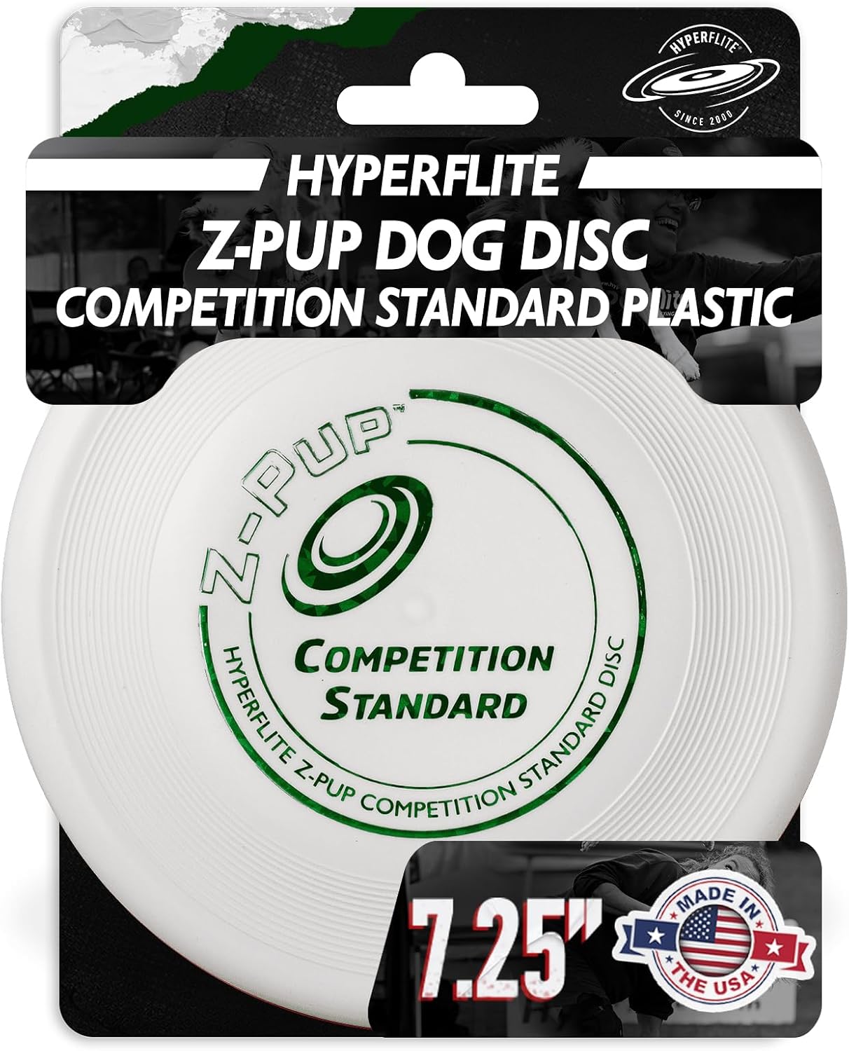 Hyperflite Z-Pup Competition Standard Dog Disc, White, 7.25 in (77g) | Pro-Grade Flying, Flying Toy for Fetch, Floats in Water, Easy-Grip Rim, Anti-Glare Finish, Official Training Grade