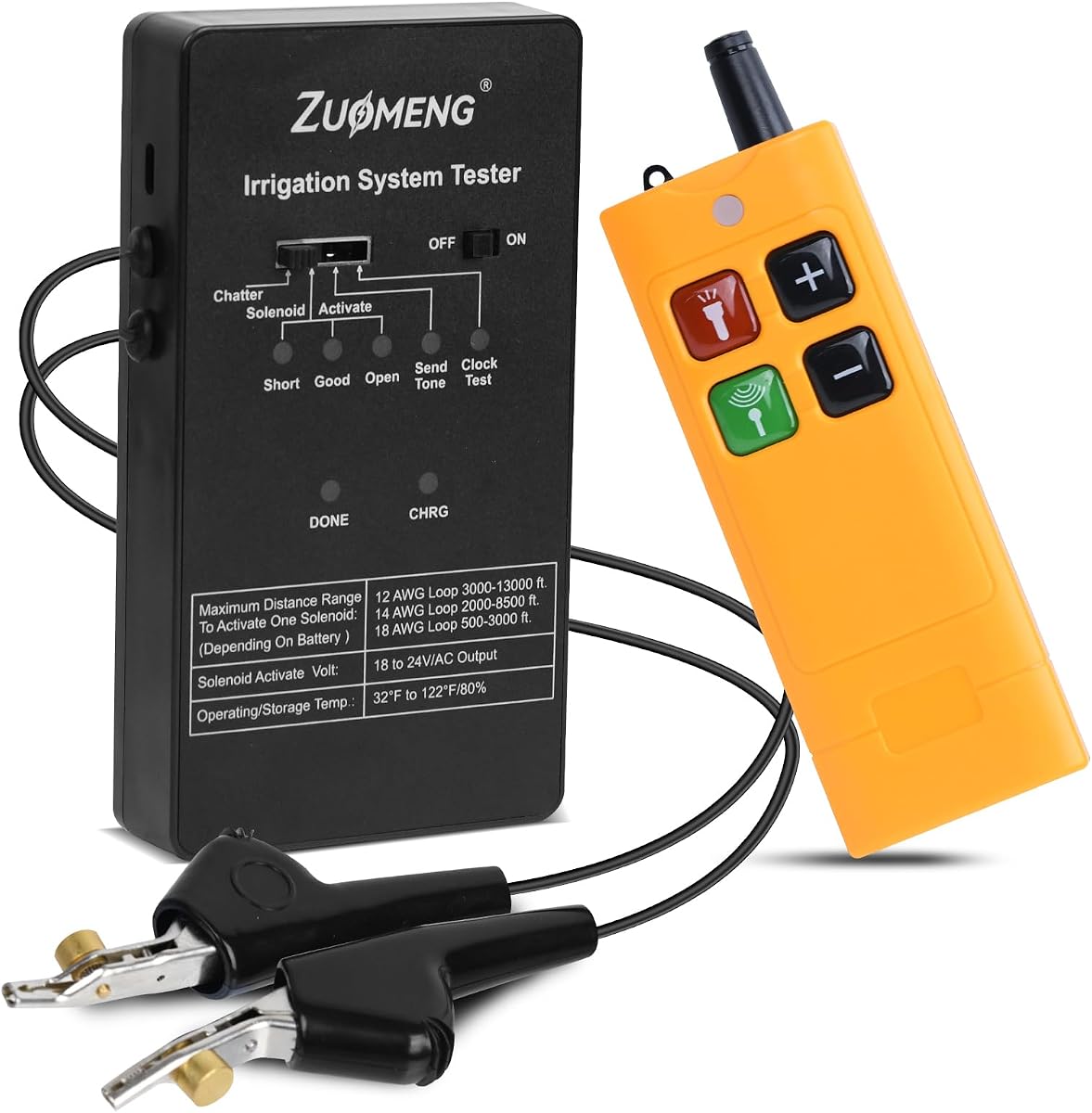 Probador de sistemas de riego, localizador de válvulas de aspersores, 4 modos que incluyen activador de solenoide, rastreador de cables, sonda de audio, prueba de reloj, con indicadores LED, linterna incorporada, recargable tipo C