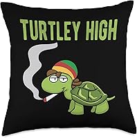 Vista 1 de BCC Weed Smoking Shirts Marihuana Stoner Regalos Weed Smoking Turtle Turtley High THC CBD Marihuana Stoner Throw Pillow, 18 x 18, Multicolor