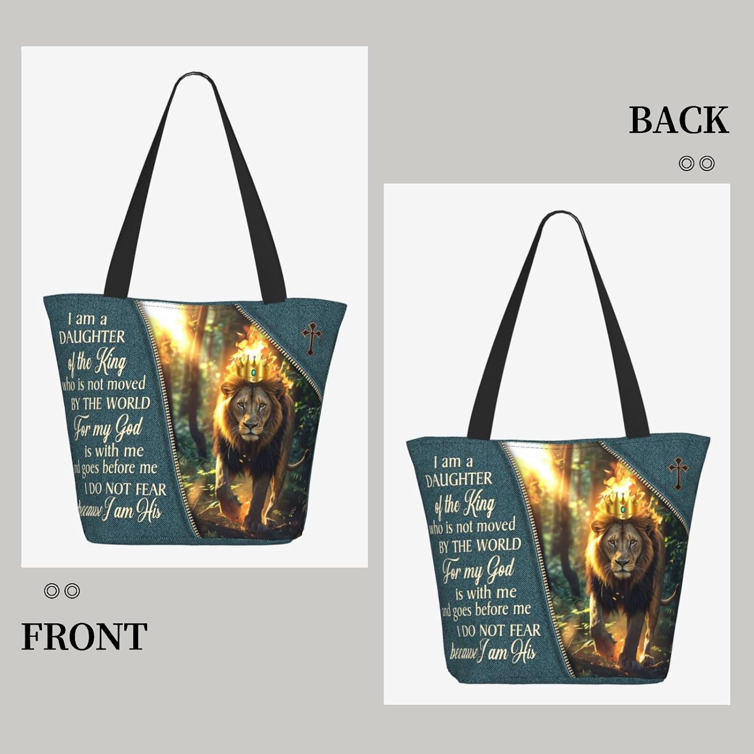 Bible Tote Bags For Women Christian Tote Bags For Women Religious Shoulder Bag Scripture Reusable Grocery Bag - Image 3