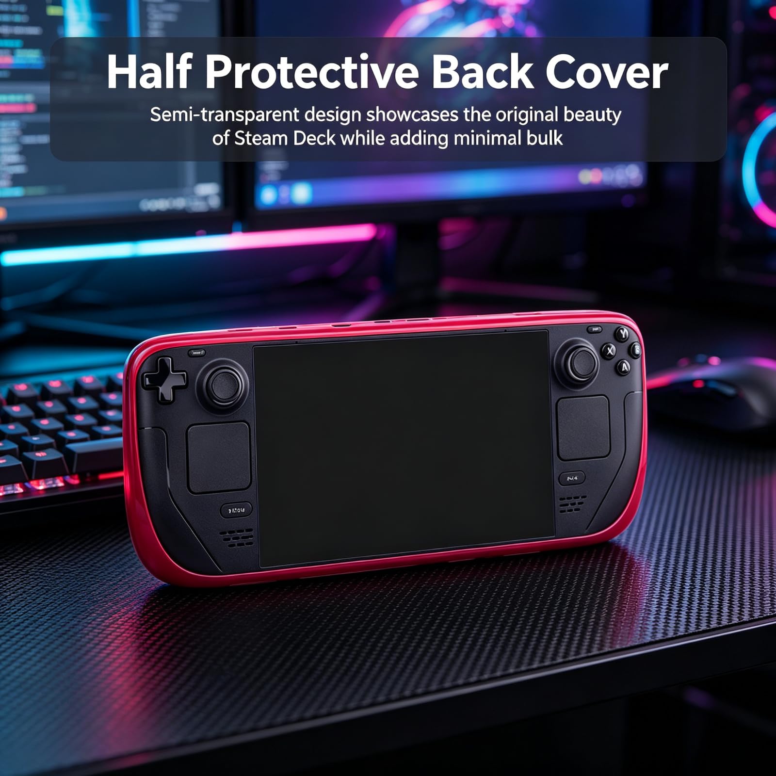 Steam Deck - Funda protectora de piel, compatible con LCD/OLED, diseño antideslizante y de absorción de golpes, ajuste delgado, apto para disipación de calor (magenta)
