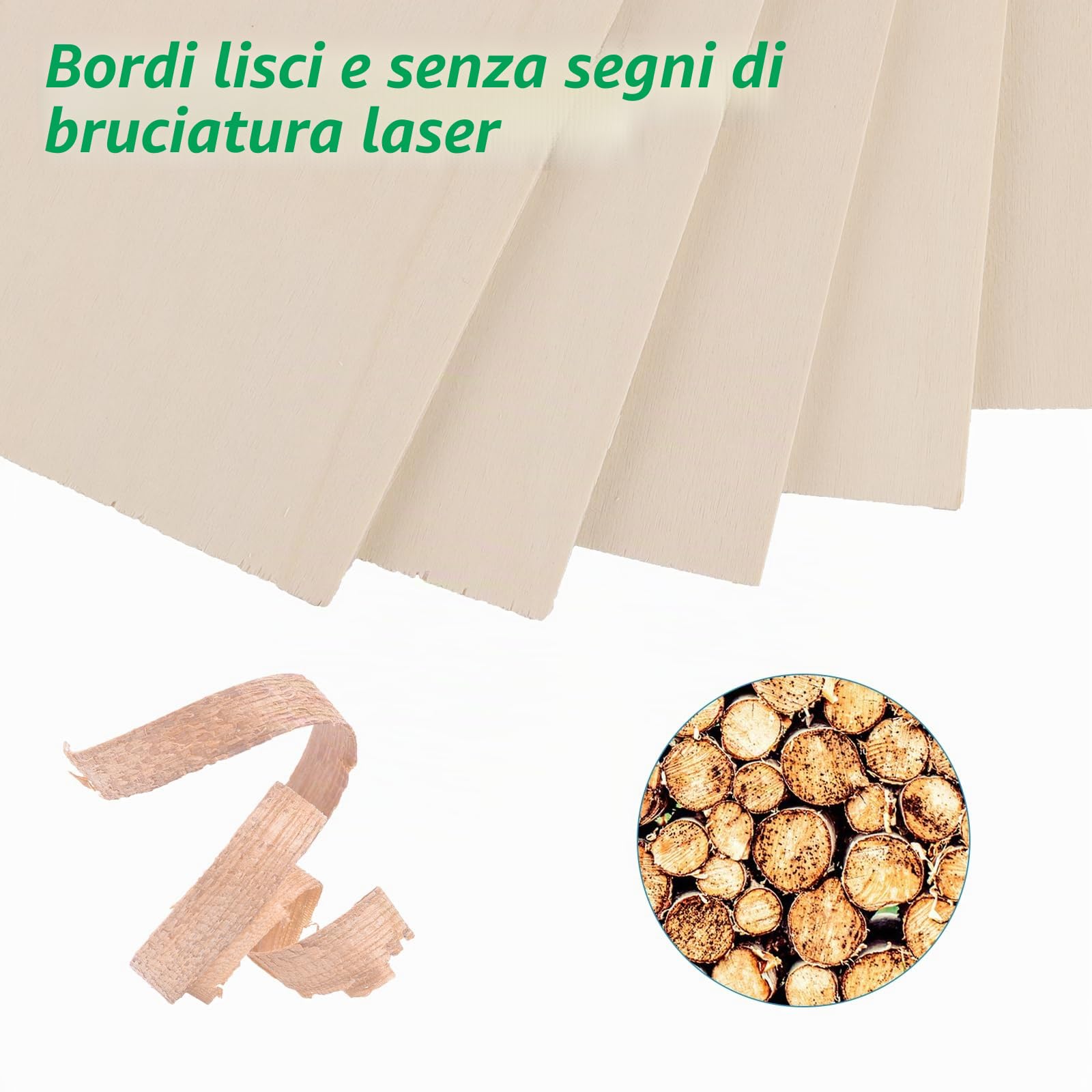 10 Pezzi Pannello Compensato A4, Pannelli Legno di Pioppo 300 x 210 x 5 mm, Fogli Naturali per Modellismo, Fai da Te, Pittura e Taglio Laser Studio