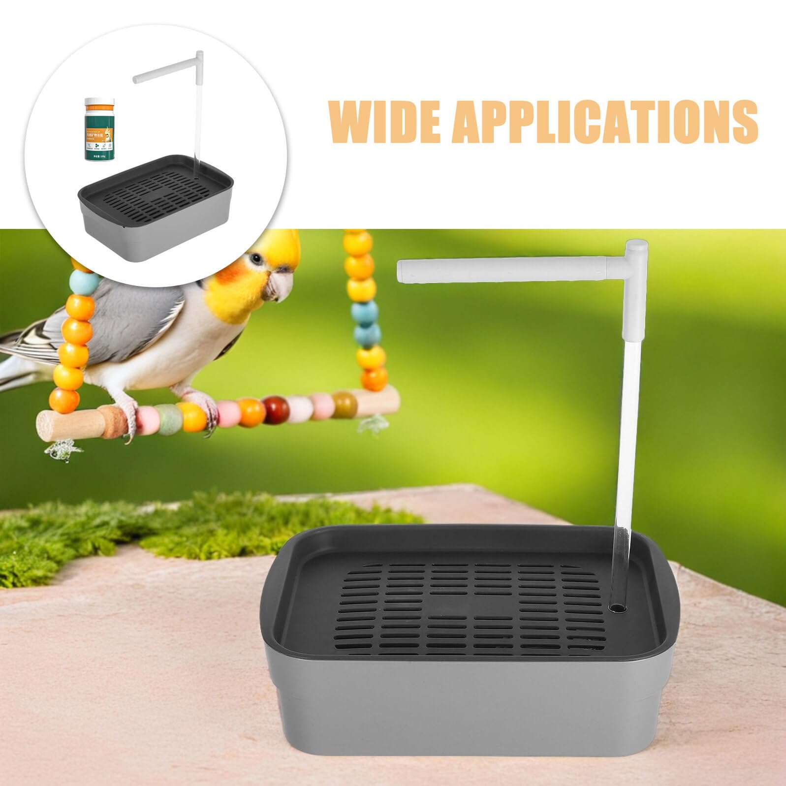 Vasca da Bagno Automatica per Uccelli con Doccia Automatica e Acqua Circolante Bagno per Gabbia di Pappagalli e Calopsitte Accessorio per Uccelli da Interno Adatta per
