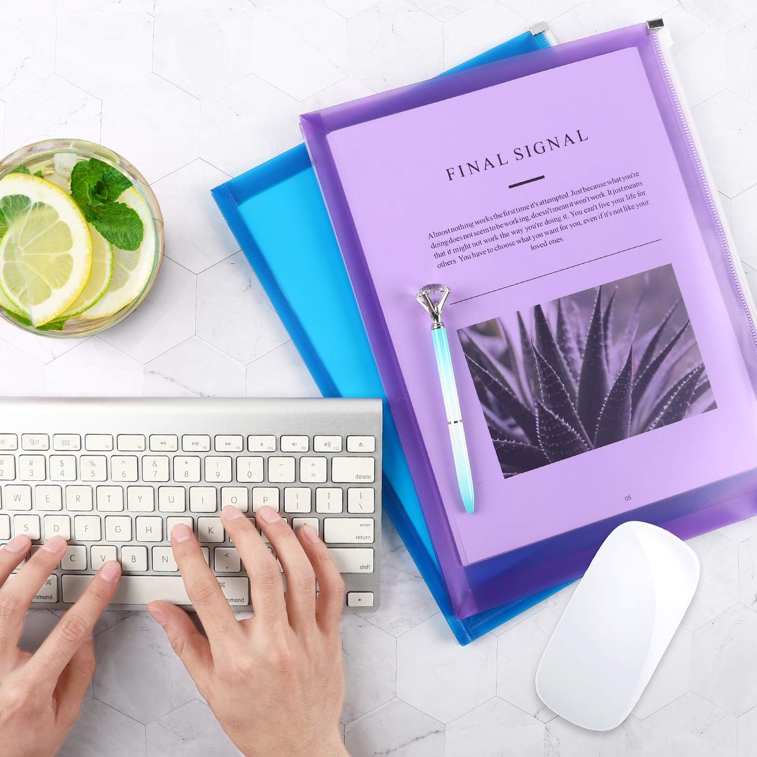 EOOUT 8pcs Expanding Plastic Folders, Poly Zip Envelopes, Letter Size, 9.8 x 12.8 Inches, Assorted Colors, File Folder for School and Office Supplies : Office Products