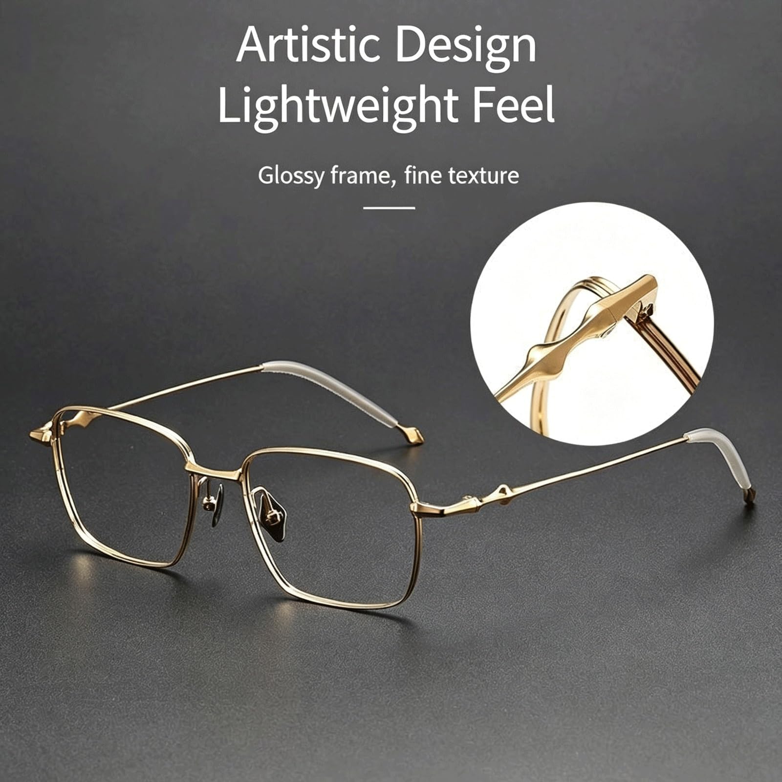 Monturas de Gafas for Hombre Gafas Suqare(Silver)