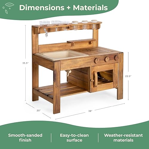 Miniatura 3 de Guidecraft Acadia - Juego de cocina de barro para exteriores para niños, cocina de juego de simulación con fregadero, estufa y accesorios  Juego de