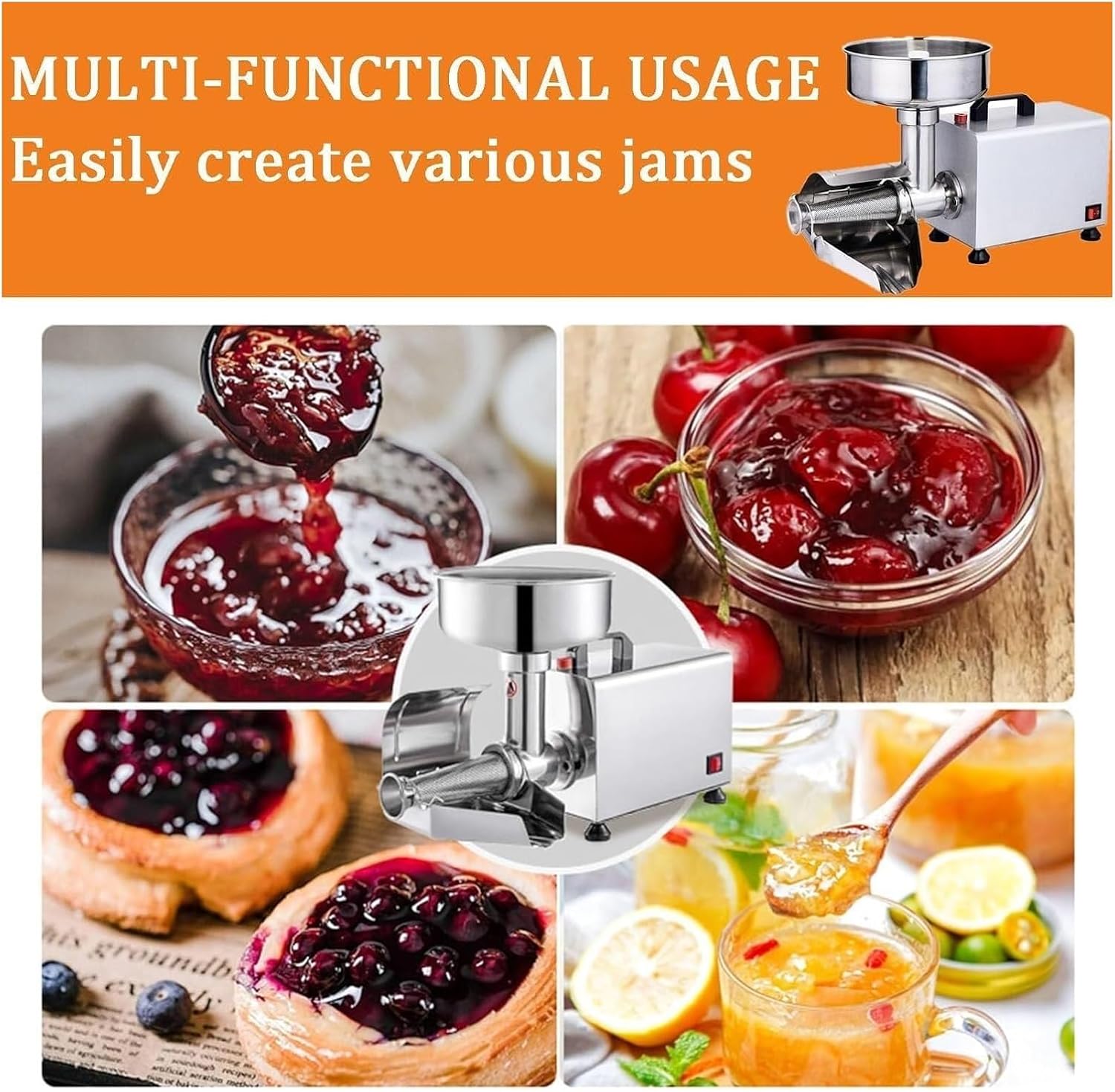 Electric Tomato Strainer, Electric Commercial Strainer Machine, Strawberry Sauce Maker Squeezer Food Press