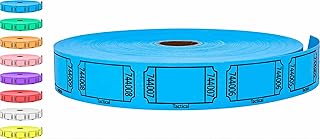 Tacticai 2000 Raffle Tickets, Blank, Blue (1 of 8 Colors), Single Roll, Ticket for Events, Entry, Class Reward, Fundraiser & Prizes