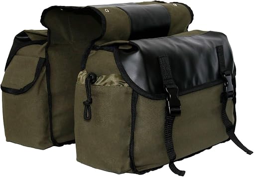Updated Bike Pannier Bags Canvas Cycling Equipment Pack Multifunctional Messenger Rear Seat Trunk Carrier Bag Bicycle Shelf Pack Saddle Bag for MTB, Riding, Bike Touring
