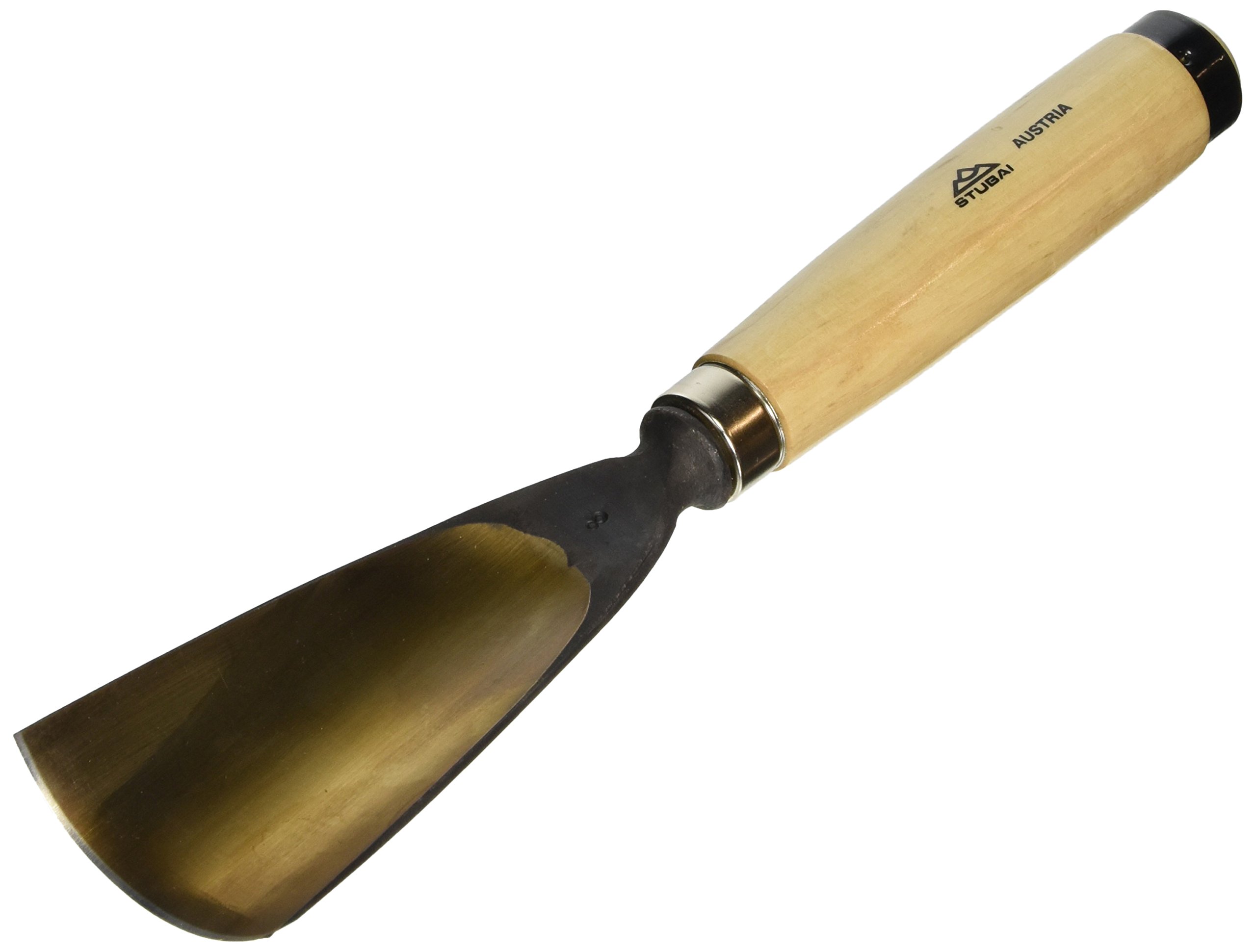 Stubai 520870 dłuto do rzeźbienia w drewnie typu 8 z drewnianym uchwytem, złoty/beżowy, 70 mm
