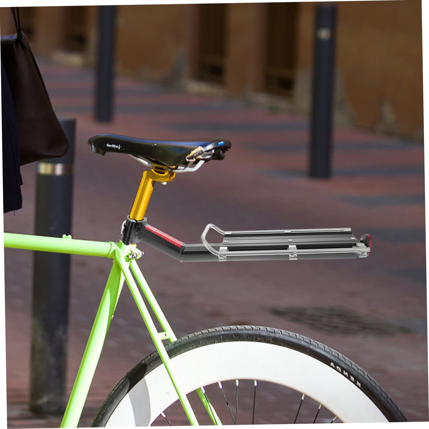 HONMEET Aluminum Alloy Bike Carrier Rack Quick Release Rear Shelf Mount for Road Mountain Bikes Lightweight Durable Luggage Carrier for Convenient Short Trips Random Color