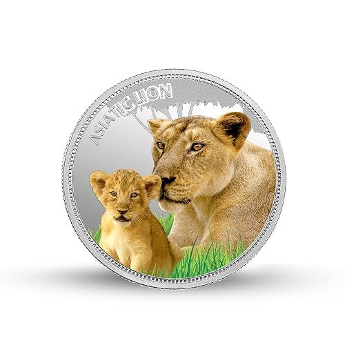 WWF India Asiatic Lion 999.9 Purity 31.1 gm Silver Coin