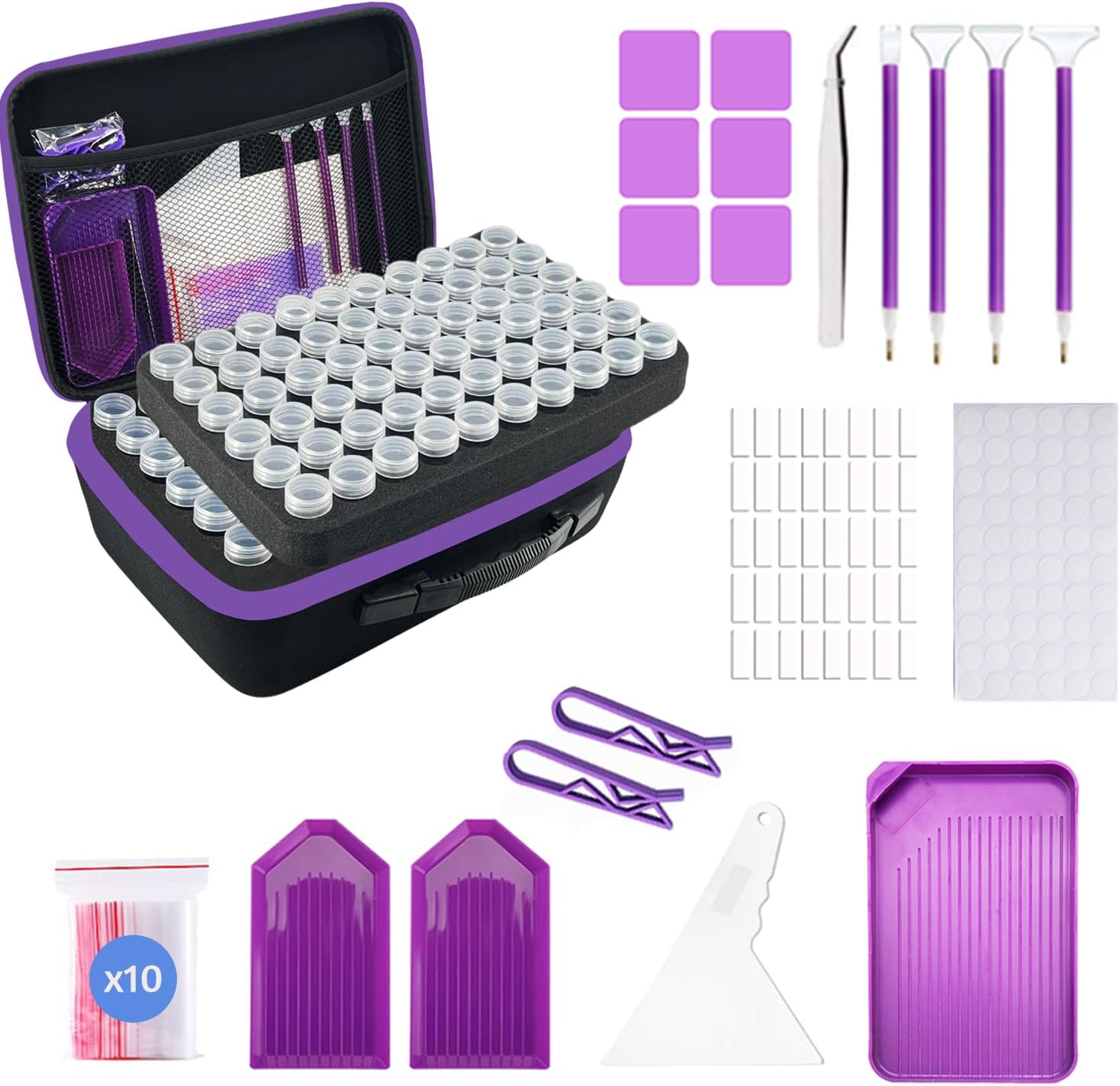 Diamond Painting Storage Containers, 120 Slots Diamond Art Accessories and Tools Kits Storage Box(Black)