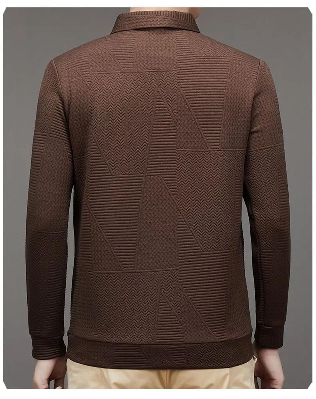 Polo de negocios para hombre, con solapa, corte ondulado, con botones, ropa de calle, oficina, social, de manga larga