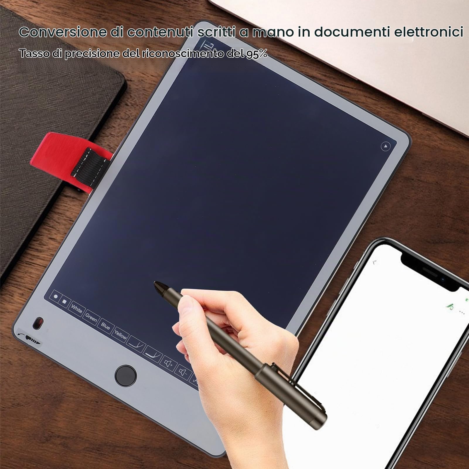 Notebook Digitale 2 in 1, Tablet da Disegno con Penna Intelligente, Tablet Wireless Bluetooth di Scrittura Elettronica, per Prendere Appunti, 11.22x7.68 Pollici