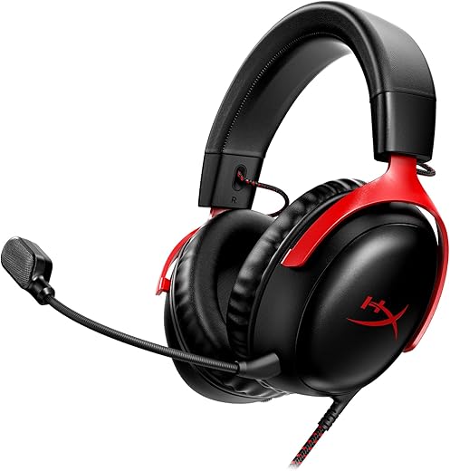 HyperX Cloud III Wired Gaming Over Ear Headset, Pc, Ps5, Xbox Series X|S, Angled 53Mm Drivers, DTS, Memory Foam, Durable Frame, Ultra-Clear 10Mm…
