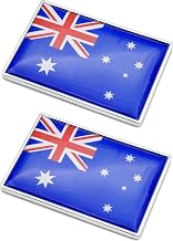 2 Pcs 3D Australia Australian Flag Metal Car Stickers Chrome Decals,2.3 x 1.6 Inch Metal Truck Stickers,Patriotic Car Motorcycle Emblem.