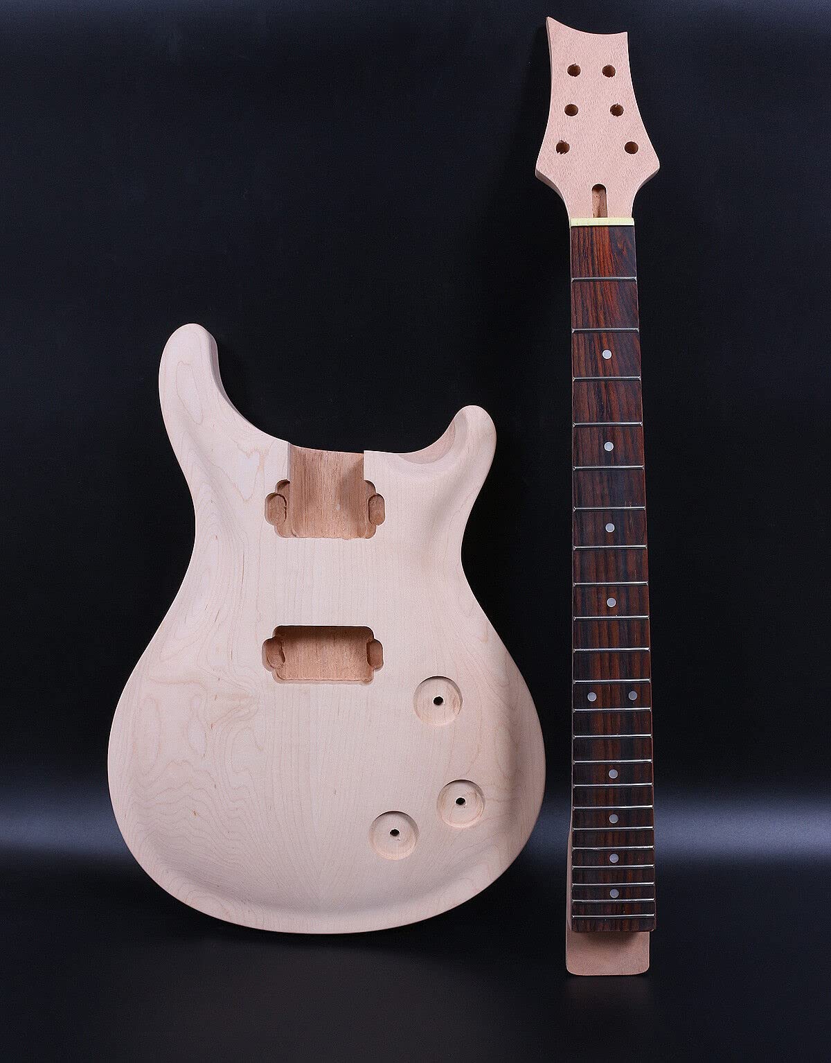 Yinfente 1 set fai da te chitarra elettrica kit – corpo in mogano, manico e tastiera in acero, 22 tasti, scala 64,8 cm, configurazione pickup S-S