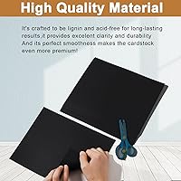 Vista 4 de 100 hojas de cartulina negra de 8.5 x 11 pulgadas, papel de 75 lb para impresora, cartulina para Halloween, fabricación de tarjetas DIY