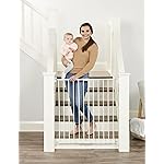 Regalo 2-in-1 Extra Tall Easy Swing Stairway and Hallway Walk Through Baby Gate, White, 24 - 40.5 Wide