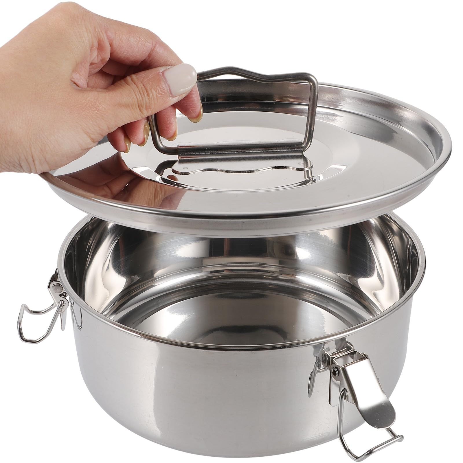 Abaodam Molde para Flan de Acero Inoxidable con Tapa y Asa, Olla Vaporera Resistente para Cocinar al Vapor y Hornear Postres de Manera Práctica y Duradera