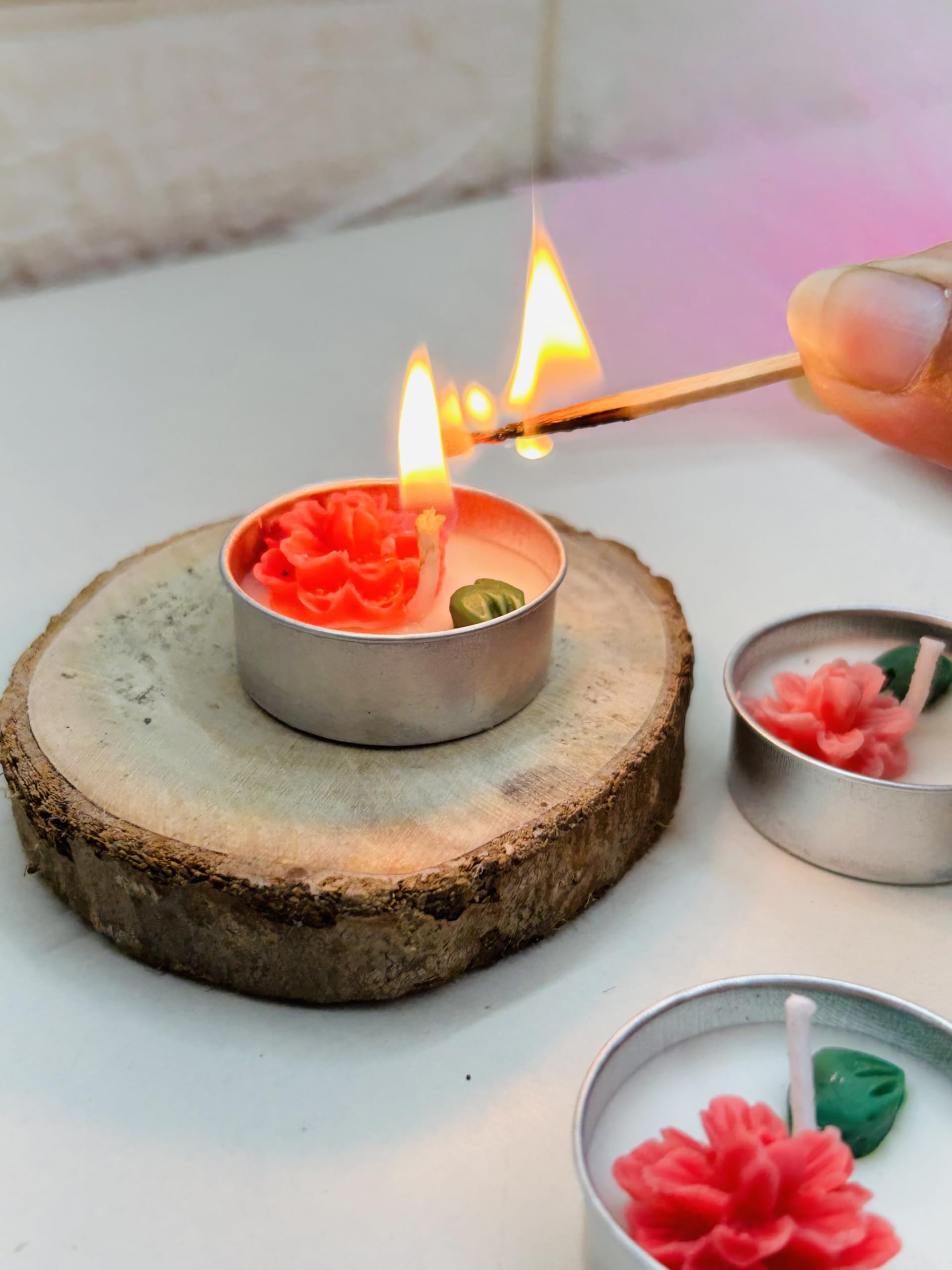 Pink Vanilla Tealight Candles - Gift Set of 6 -6