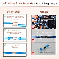 Vista 4 de Kit de conectores de alambre de sellado de soldadura impermeable, conectores de cable termorretráctiles con aislamiento eléctrico con 4 calibres