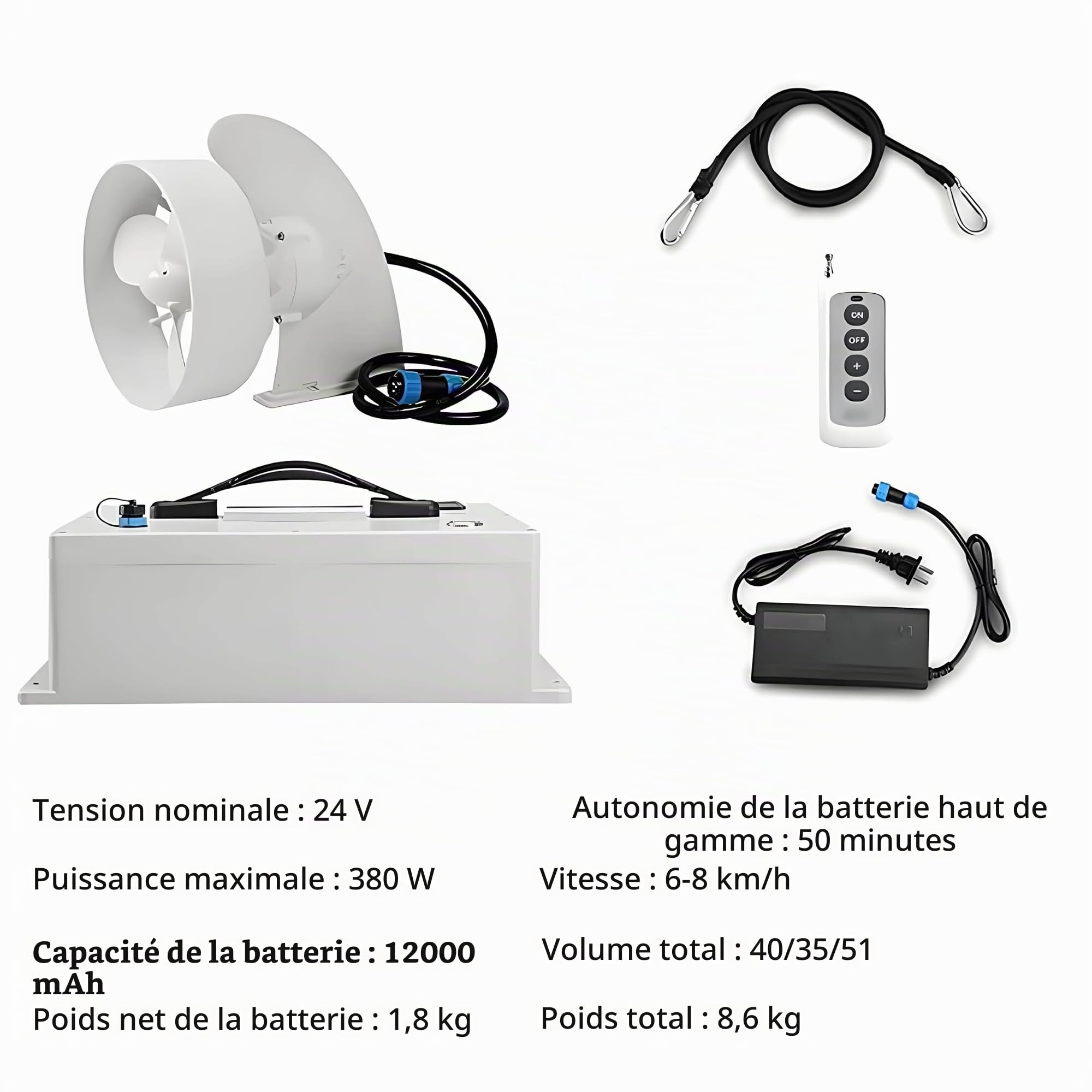 Aileron de paddle électrique pour SUP. Moteur motorisé 350 W, 24 V, 5 vitesses avant, aileron Boost pour kayak, bateau de pêche, paddle board