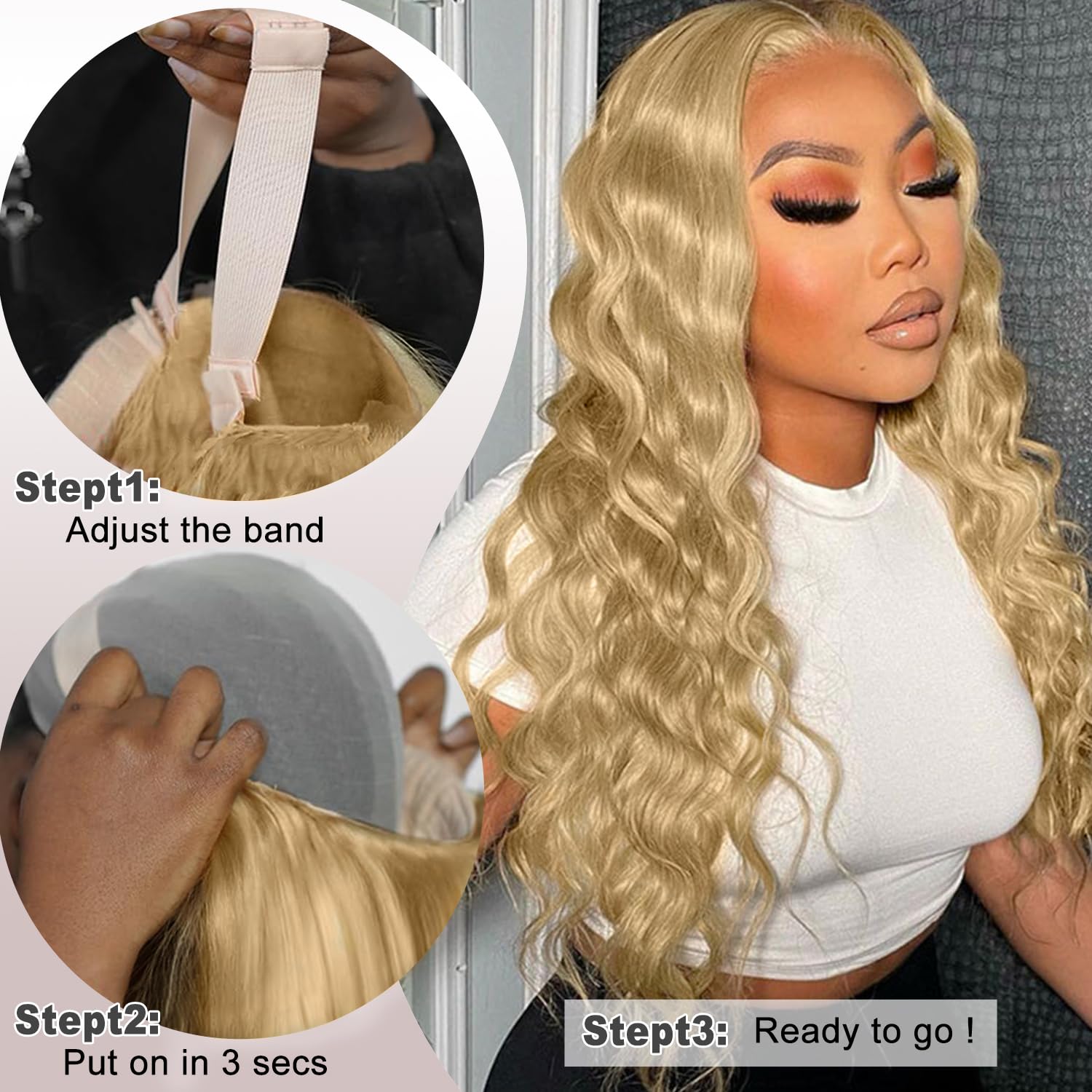 28 Inch Honey Blonde Wig Human Hair 200% Density 7x5 Blonde Lace Front Wigs Human Hair Body Wave 27# Colored Wear and Go Glueless Wigs Pre Plucked Pre Cut