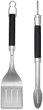 Weber Premium Grill Tool Set - Large, 2-piece made of stainless steel, consisting of grill tongs and turner (each 46cm), with practical handles, dishwasher safe - Silver (6763) - 2
