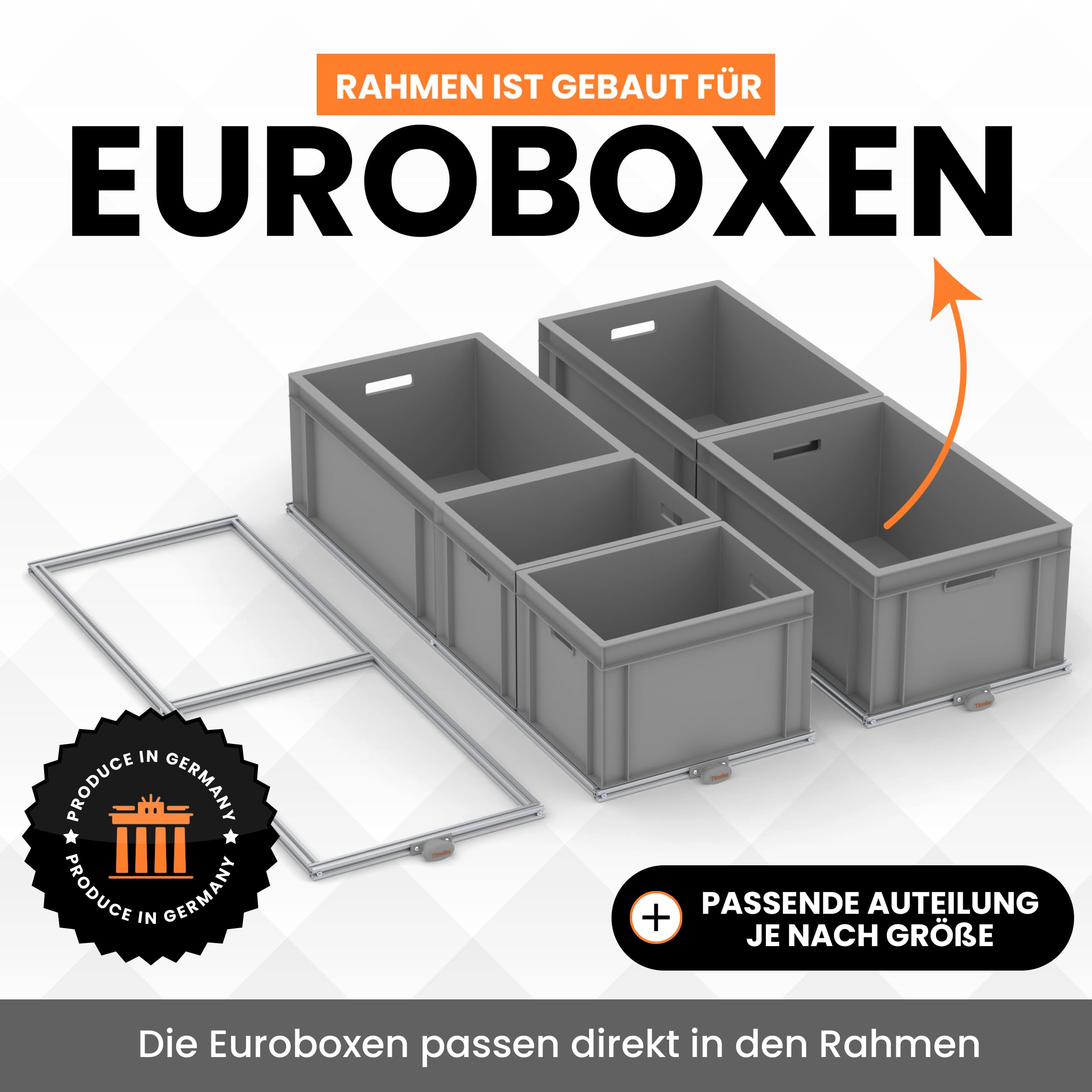 Heckküche-Auszug 120x60 120 kg Vollauszug Stauraum-System für Heckgarage