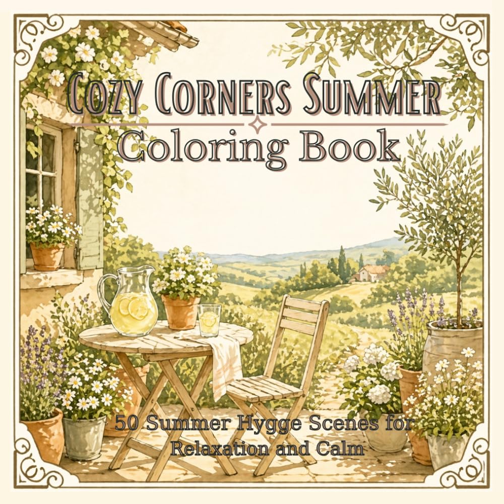 Cozy Corners Summer Coloring Book: 50 Summer Hygge Scenes for Relaxation and Calm (Cozy Corners Coloring Collection)