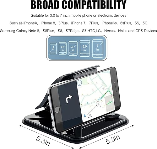 Miniatura 4 de Soporte para teléfono celular de automóvil, soporte de teléfono antideslizante de silicona para tablero de instrumentos, soporte universal para