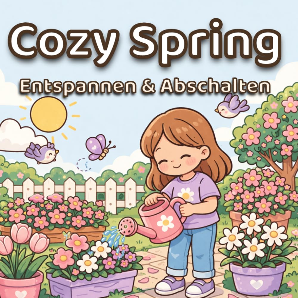 Cozy Spring Malbuch für Erwachsene & Teenager: Entspannen & Abschalten mit süßen Frühlingsmotiven, Blumen, Natur & Hygge Vibes ,Gemütliches Frühlings (Cozy malbuch)