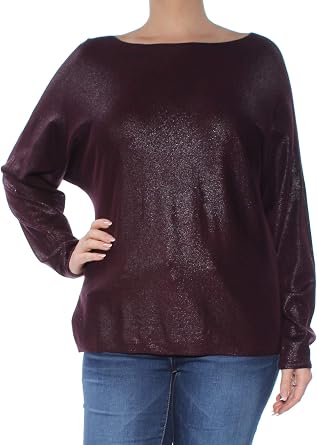 LAUREN RALPH LAUREN Womens Knit Boatneck Pullover Sweater Purple L