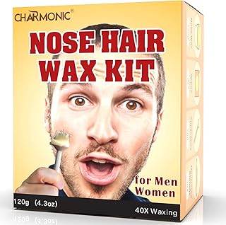 120g Wax Nose Wax Kit, Nose Hair Wax, Nose Wax with 40 Applicators and 20 Wipes, Quick and Painless Nose Hair Waxing Kit for Men and Women, Nose Hair Remover Wax Kits Used 20~25 Times Usage