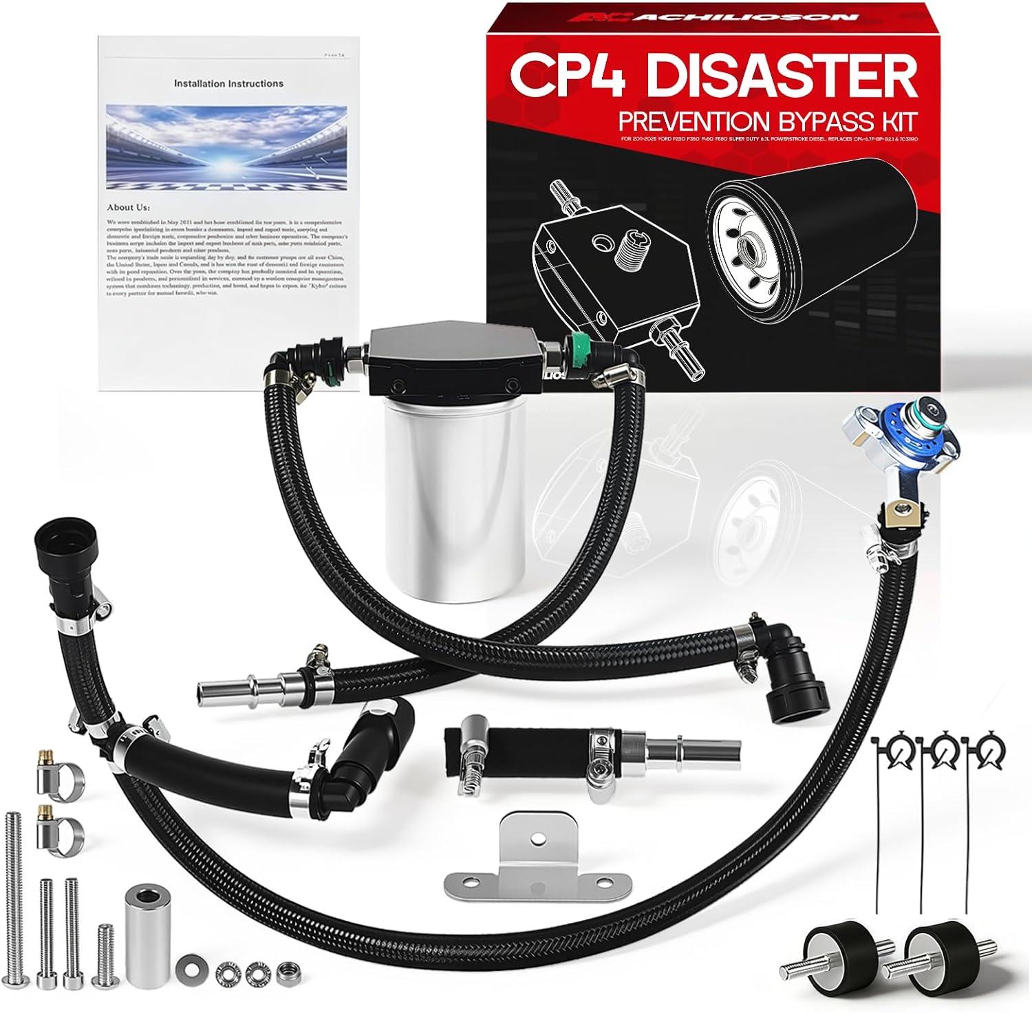 CP4 Disaster Prevention Bypass Kit for 2011-2022 Ford F250 F350 F450 F550 Super Duty 6.7L Powerstroke Diesel, Replaces CP4-6.7F-BP-G2.1 & 7031190