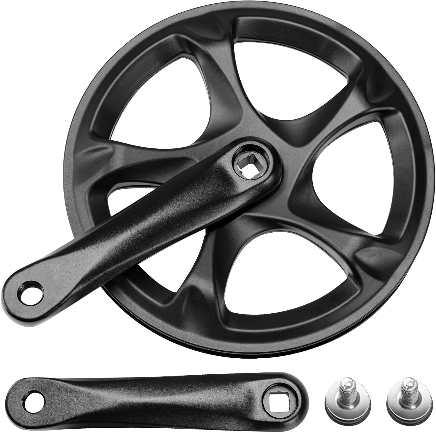 Bike Crankset 52T Steel Chainring 152mm Aluminium Alloy Arm Crank Arm Set for 6/7/8 Speeds City Bike,Fat Bike,E-Bike,Folding Bike Accessories